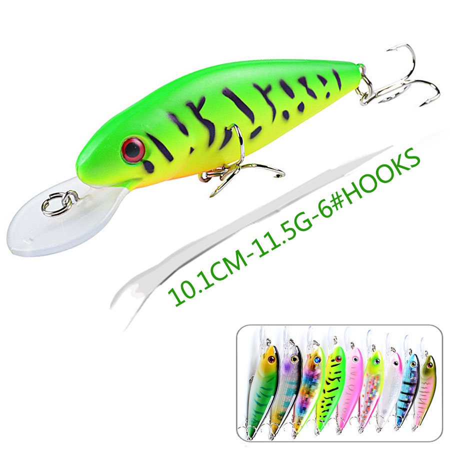 1pcs Jerkbait Minnow Crankbait Tackle Fishing Lure Hard Bait Artificial Pesca Hooks Bass Swimbait Wobbler For Pike Trolling Lures Sea 11.5G 10.1CM