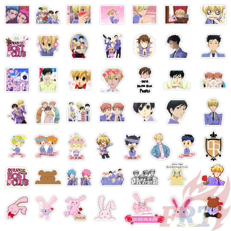 Bộ 50 miếng dán đề can hỗn hợp DIY phong cách hoạt hình Ouran High School Host Club Series 01 Fujioka Haruhi