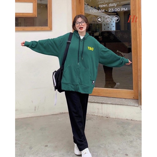 Áo khoác nỉ cotton rêu TBO HT12