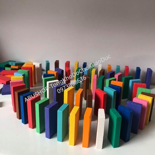 Đồ Chơi Domino Gỗ – Set Bộ Domino Gỗ Cho bé 120 chi tiết nhiều màu sắc – Phát Triển Trí Tuệ