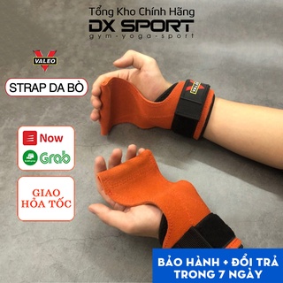 Găng tay tập gym - dây kéo lưng - strap da bò chính hãng valeo cao cấp