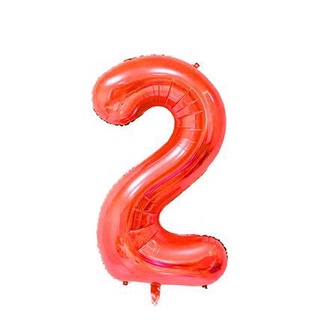 Bong Bóng Số Màu Đỏ 40cm - Red Number Foil Balloons BSO03