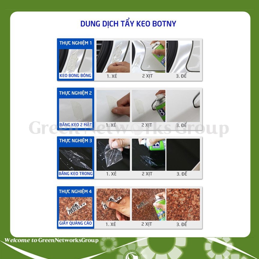 Dung dịch tẩy vết keo dán BOTNY Sticker Remover 450ml, bình xịt loại bỏ decal, vết keo dính lâu ngày kính xe hơi-B-1810