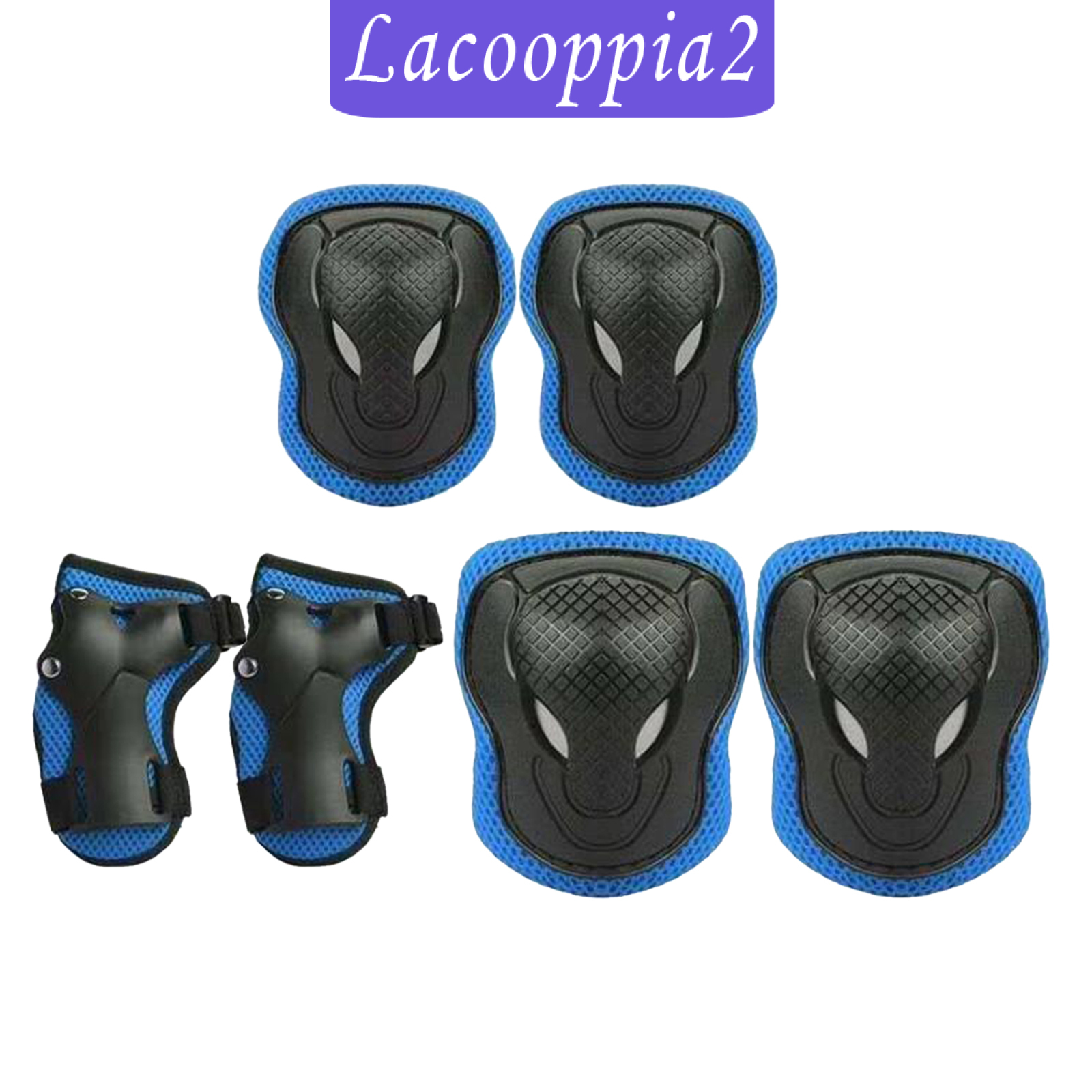 [LACOOPPIA2]6Pcs Kids Elbow Wrist Knee Pads Protective Gear Guard Skate Cycling Red XS