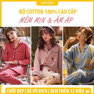 [50 Mẫu] Bộ Ngủ Nữ Thu Đông Cotton 100% | Pijama Dài Tay [Video & Ảnh Thật]