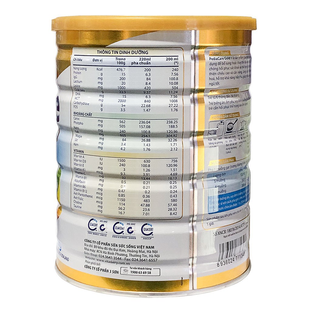 Sữa Pediacare Gold số 2 hộp 900g