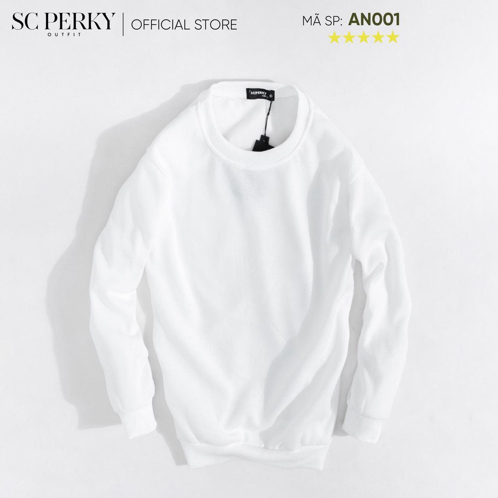 Áo Nỉ Sweater Basic AN001 - Chất liệu nỉ bông cao cấp - Phong cách tối giản- SC Perky Outfit thumbnail