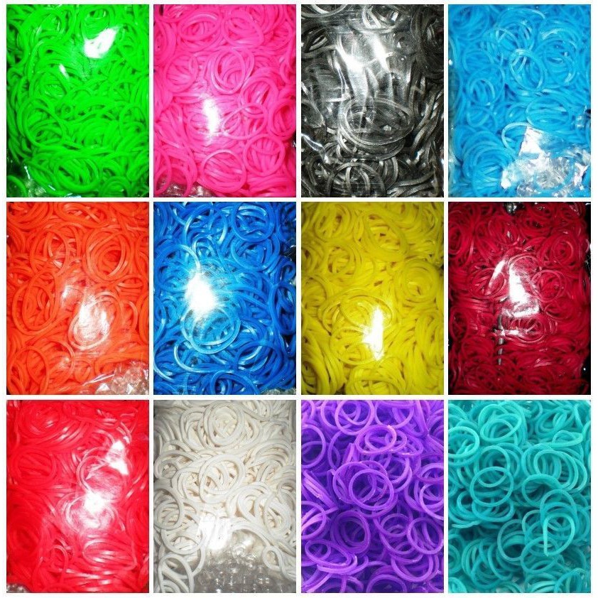 Bộ 600 dây thun cao su nhiều màu tự thắt vòng tay