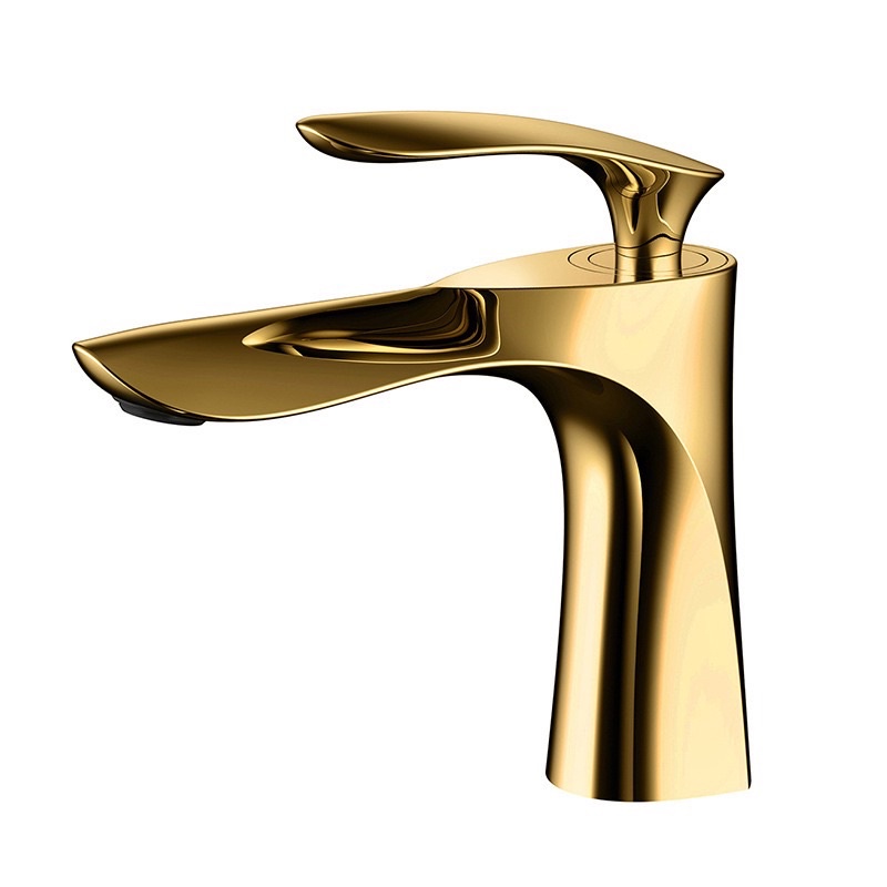 (Vòi lavabo Đồng Đúc #Cân Nặng Xem 1kg) Vòi lavabo nóng lạnh tay gạt chiếc lá đồng đúc cao cấ