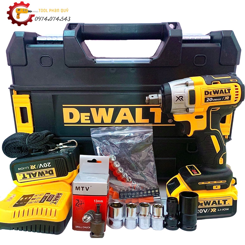 Máy siết bulong DEWALT DCF887 20V Không chổi than, máy khỏe thời gian sử dụng pin 3-4 tiếng liên tục