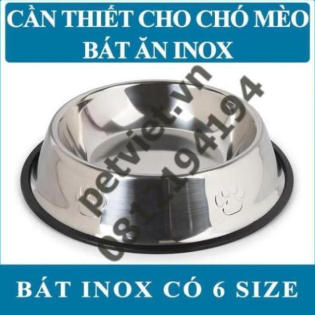 Bát ăn cho chó mèo inox