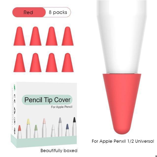 Bộ 8 nắp đậy bảo vệ thay thế dành cho ngòi bút cảm ứng Apple Pencil 2 1