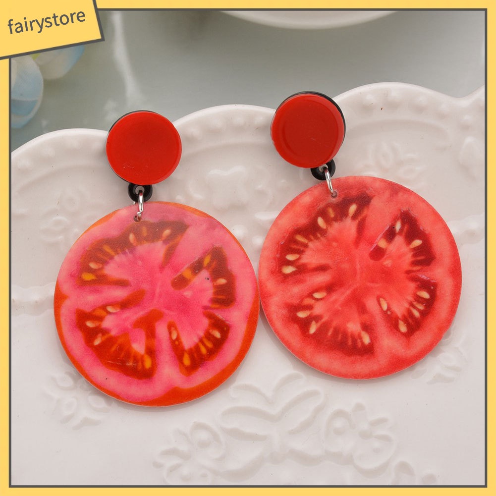 Hoa tai mặt tròn hình trái cây xinh xắn dành cho nữ