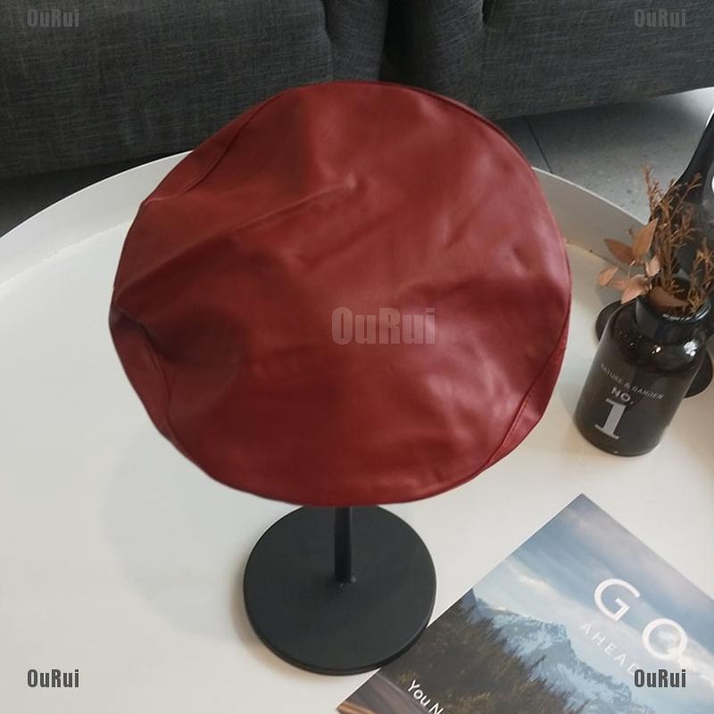 Mũ beret bằng da PU phong cách vintage cho nữ