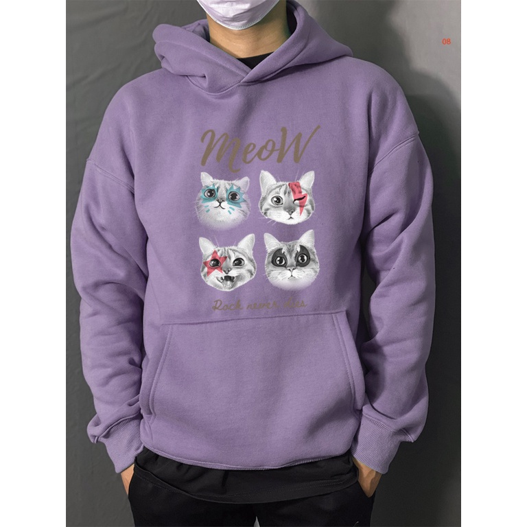 Áo Hoodie Unisex đôi form rộng nam nữ Rock Never Dies vải Nỉ Bông-TDA08