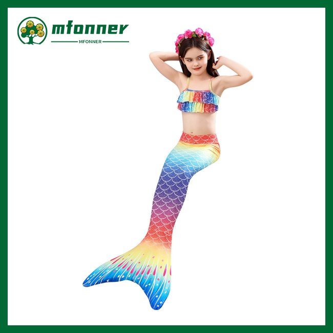Set 3 Món Đồ Bơi Đuôi Cá Nhiều Màu Sắc Cho Bé Gái