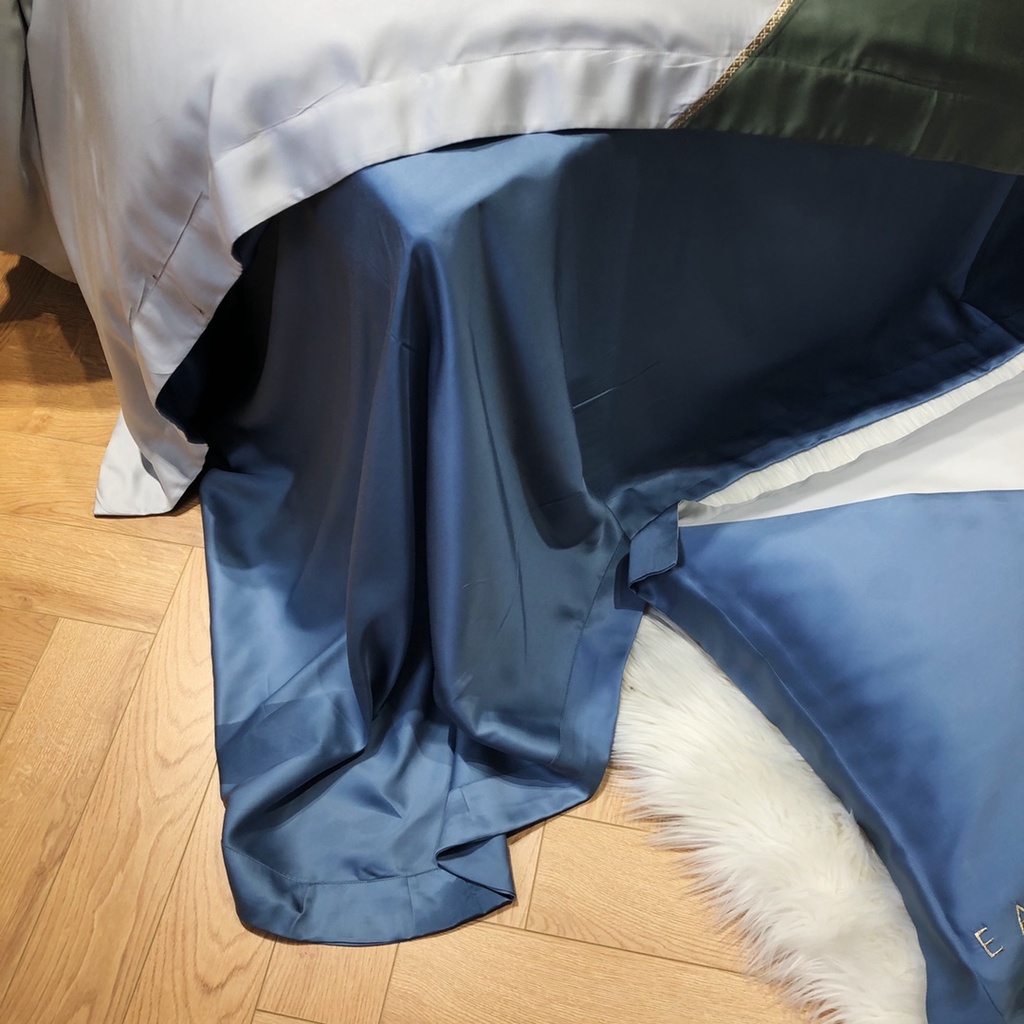 Bộ chăn ga cao cấp 100%Tencel 100s, Phối 3 màu Eatravagant siêu sang, xịn, mát, mịn