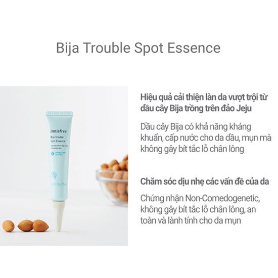 Tinh chất làm dịu vùng da mụn Innisfree Bija Trouble Spot Essence 15ml