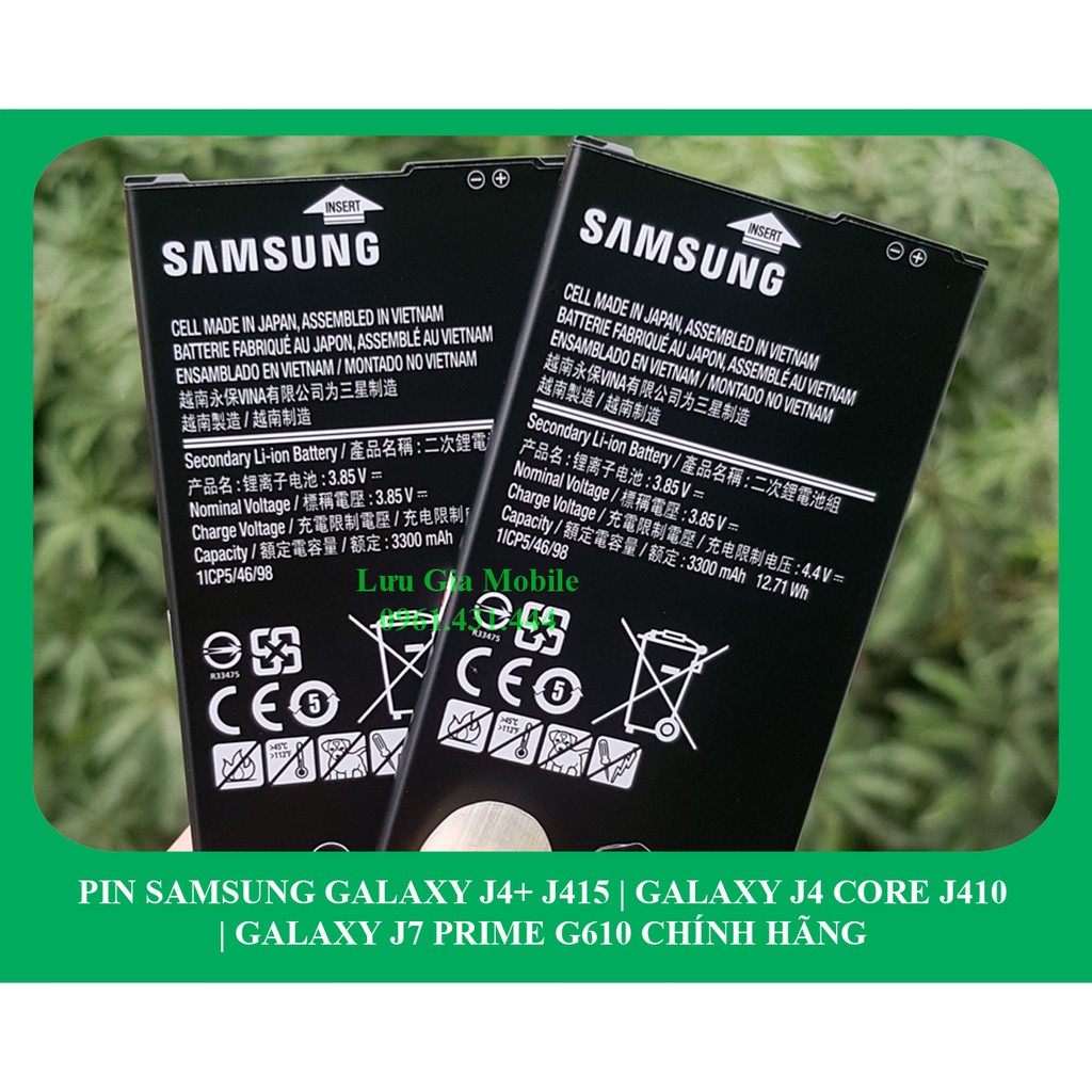 Pin Samsung Galaxy J4+ J415 | J4 Core J410 | J7 Prime G610 chính hãng | Tặng cáp Samsung Micro USB công ty