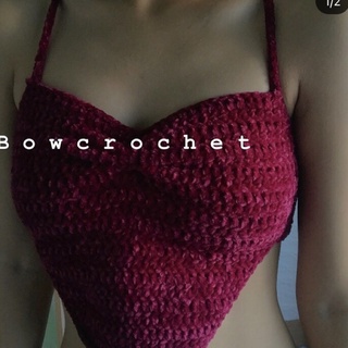 Crochet croptop - áo nhún ngực đan dây