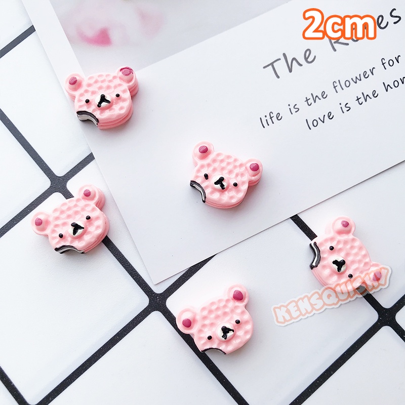 Mô Hình Bánh Kem Gấu Rilakkuma Cắn Dở Trang Trí Slime / Ốp Điện Thoại / Mô Hình / Gắn Dép Crocs