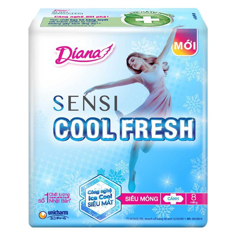 2 Gói Băng vệ sinh Diana siêu thấm Cool Fresh