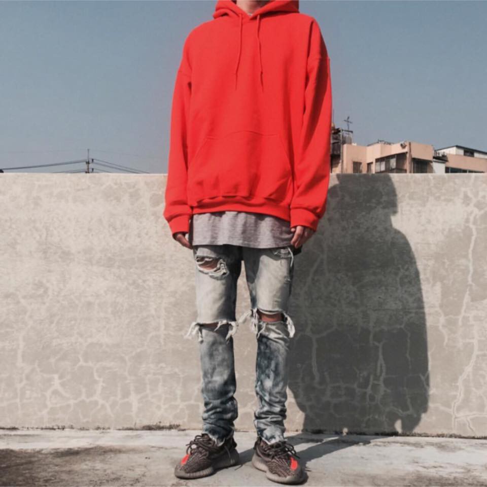 Áo Hoodie Trơn Màu Đỏ Cao Cấp Dáng Rộng Unisex Nam Nữ Mặc Được - MM | BigBuy360 - bigbuy360.vn