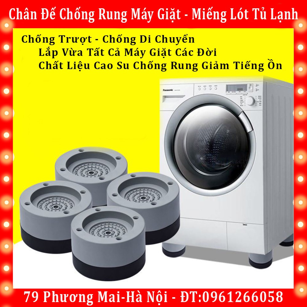 Bộ 4 Đế Cao Su Kê Chân Máy Giặt Chống Rung Lắc, Chống Ồn - Cao Cấp