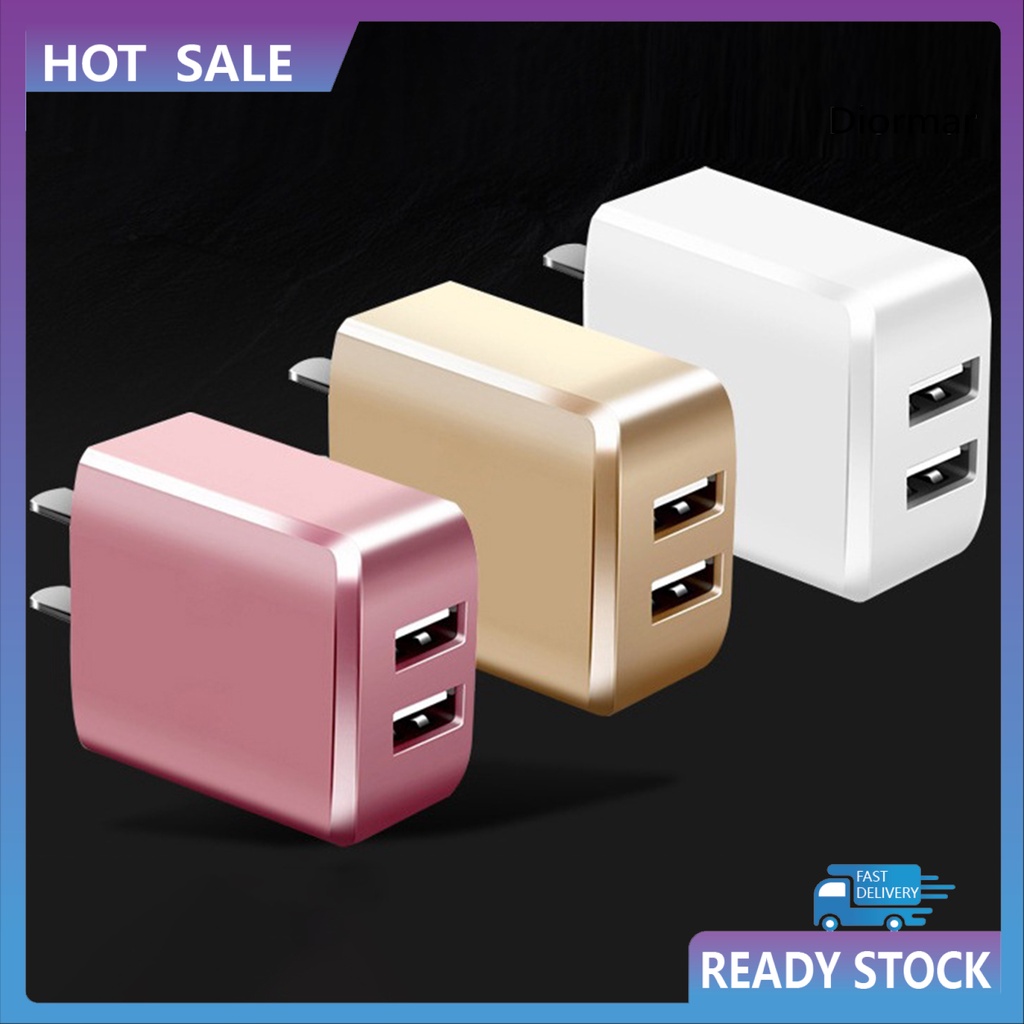 Cốc Sạc Điện Thoại Hai Cổng Usb Màu Trơn