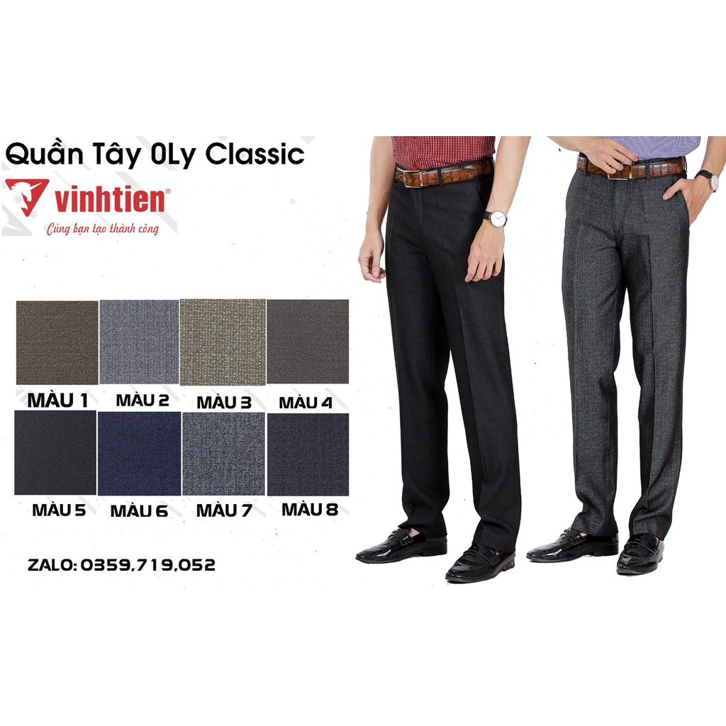 Quần Tây Nam 0Ly Nam Vĩnh Tiến Nhiều Màu QK390 | CHĨNH HÃNG|