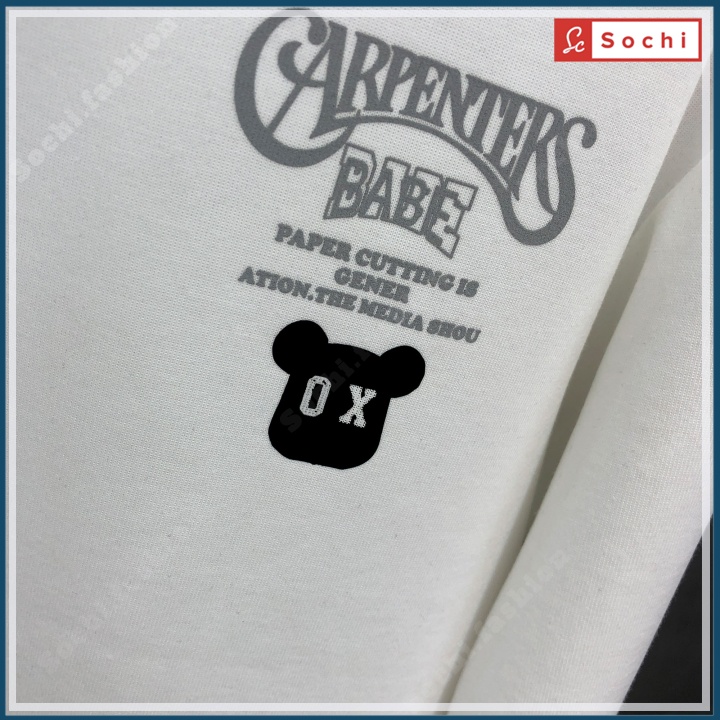 Áo nỉ nam Hàn Quốc, áo nam sweater cổ tròn dáng rộng mềm mịn in OX mã SW60.0