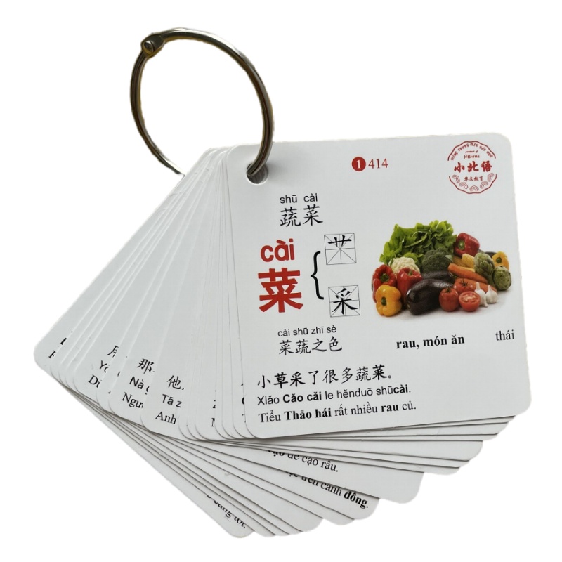 Thẻ Học Chữ Hán TBN01 | Flashcard Tiếng Trung | Mã QR hướng dẫn đọc | Triết tự chữ Hán
