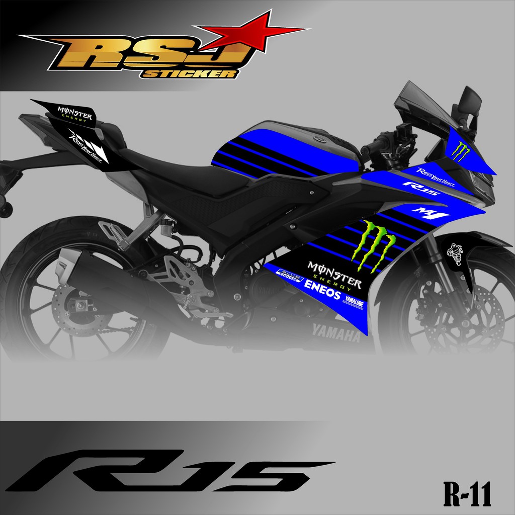 Dây Cáp R15 V3 / Striping R15 Vva Desaini Monster Energi Racing Code Rsj-11