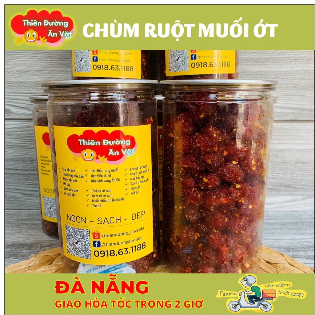 Đồ ăn vặt ngon - Chùm ruột muối ớt - Hủ pet 500g | BigBuy360 - bigbuy360.vn