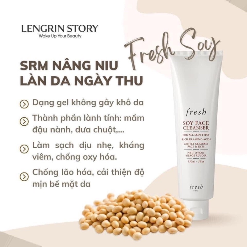 Sữa rửa mặt Fresh Soy Face Cleanser top best seller