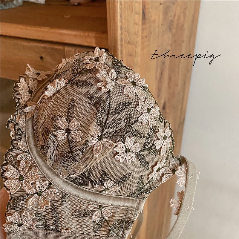 Bộ Đồ Lót Ren Mỏng Mềm Mại Thêu Họa Tiết Phong Cách Pháp Quyến Rũ Dành Cho Nữ