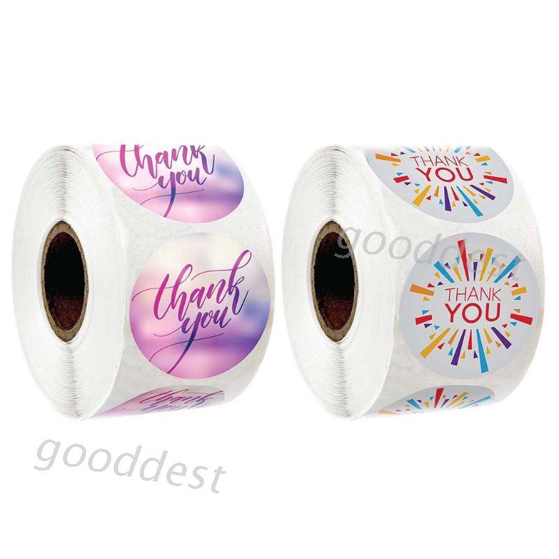 Cuộn 500 Miếng Dán Chữ Thank You Trang Trí Đa Năng
