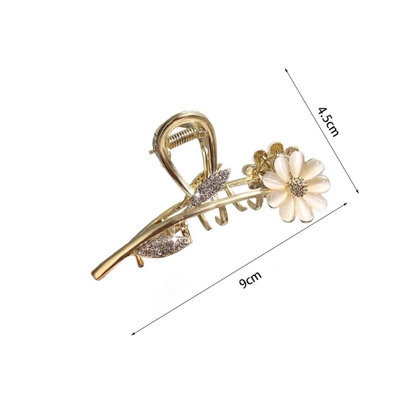Kẹp Tóc Hình Hoa Cúc Đính Đá Opal Cho Nữ