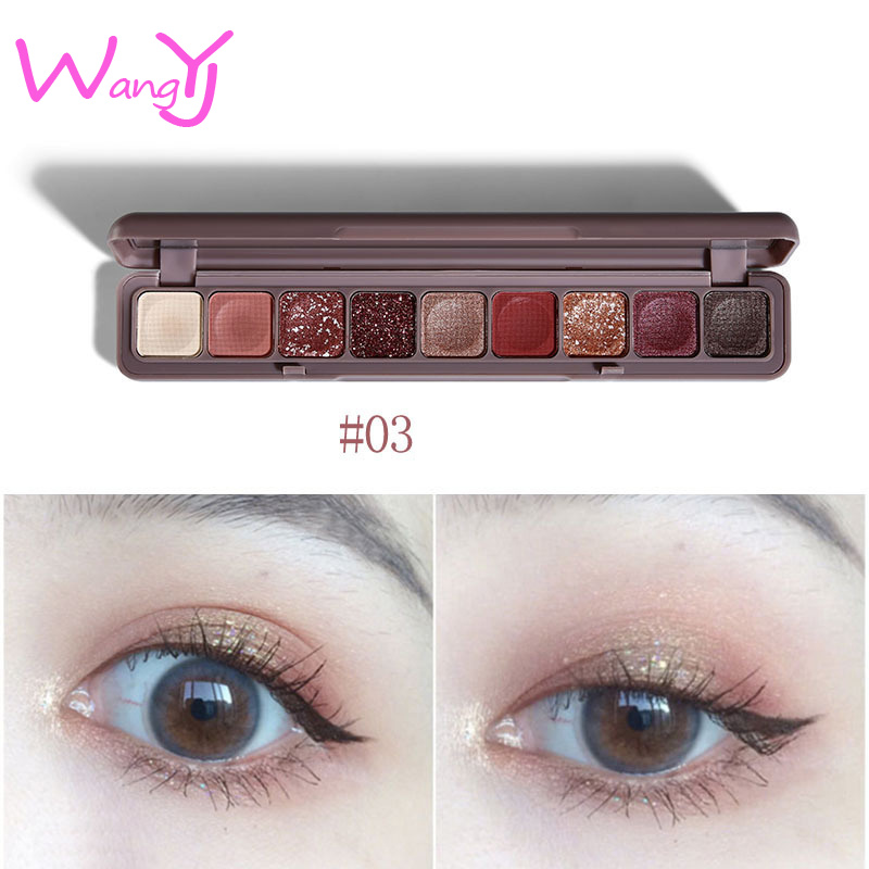 Bảng phấn mắt 9 màu Lameila ánh kim nhung mịn kháng nước | BigBuy360 - bigbuy360.vn