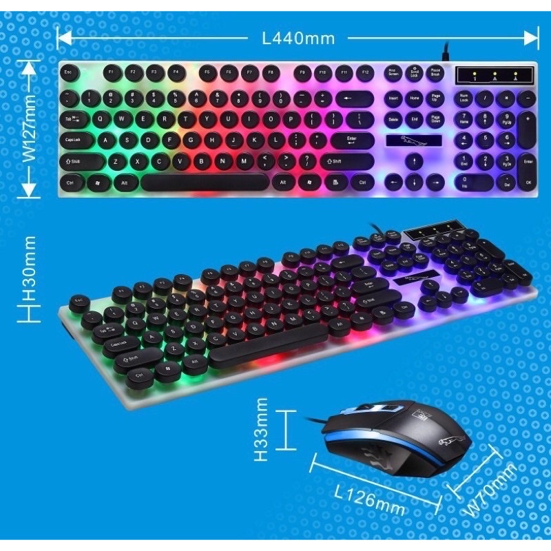 Bàn Phím máy tính kèm chuột nút tròn Giả Cơ SHIPADOO Có LED 7 Màu Ấn Tượng D290 bảo hành 6 tháng lỗi 1 đổi 1