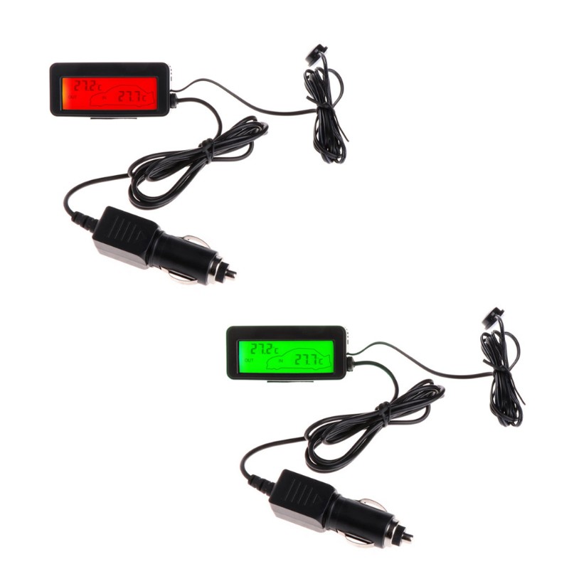 Nhiệt kế điện tử màn hình LCD 12V cho xe ô tô