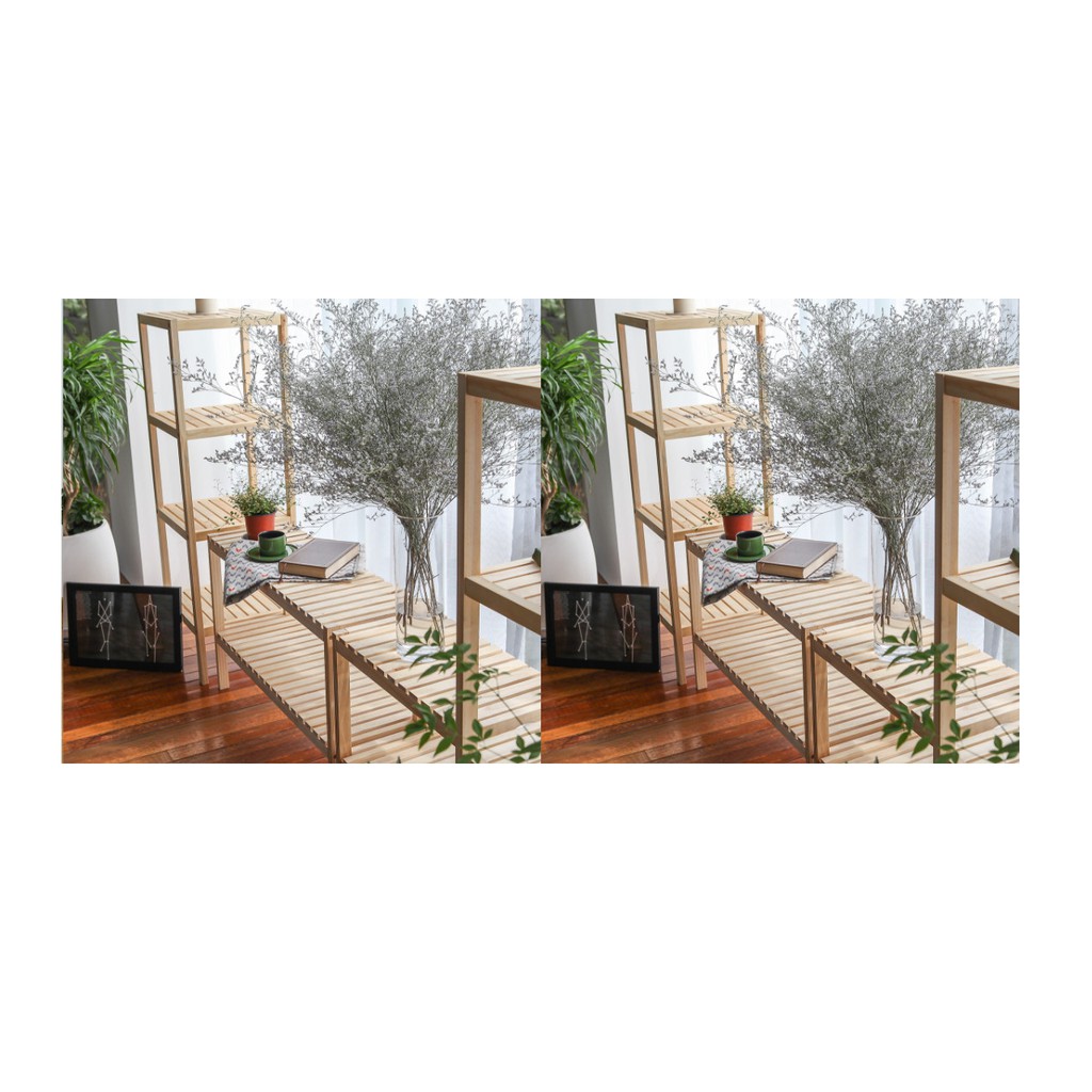 Kệ Gỗ Thông Tự Nhiên - Kệ Gỗ 2 Tầng Đa Năng Siêu Đẹp - Thanh Lí Hàng Mới 100%.