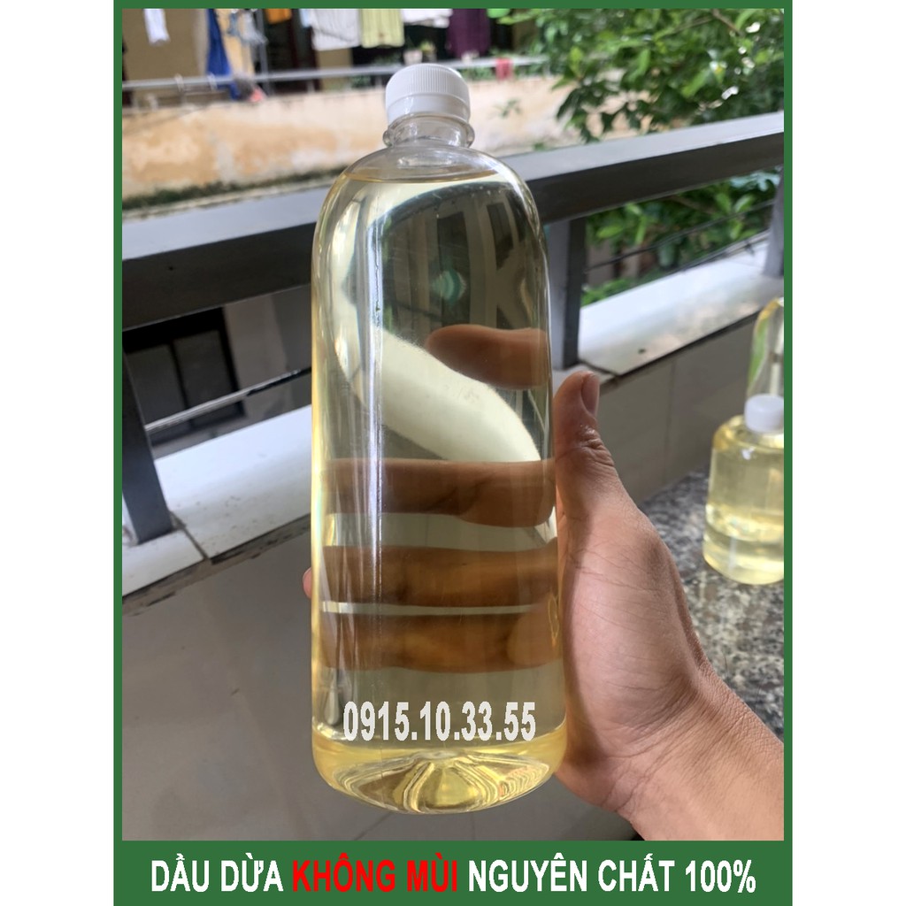 chai to 1 lít - Dầu Dừa Không Mùi , nguyên chất 100%  Massge, dưỡng tóc,