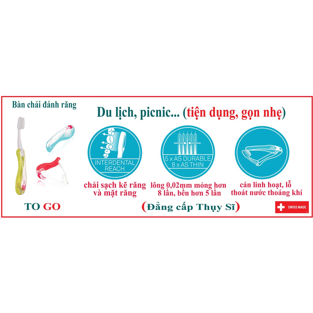 Bàn chải cao cấp du lịch Edelwhite To Go, Thụy Sĩ