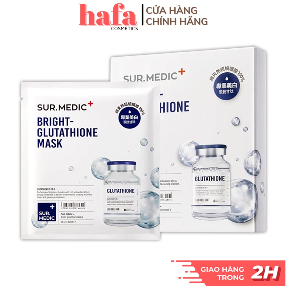 Combo Mặt Nạ Dưỡng Trắng Da Sur.Medic+ Bright Glutathione Mask 30g