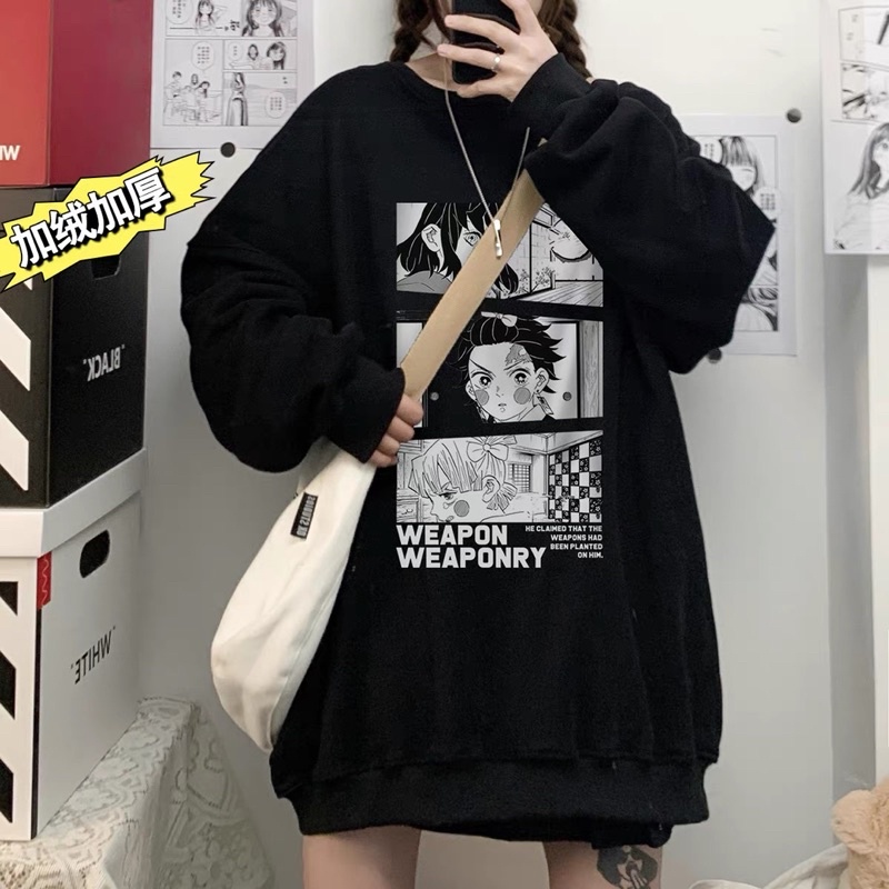 Áo Sweater Nỉ Bông Hoạ Tiết Tranh Hoạt Hình