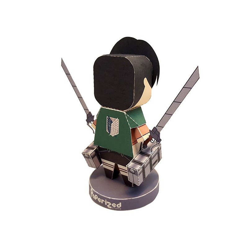 Mô hình giấy in hình ATTACK ON TITAN LEVI EREN Đại Chiến Titan papercraft anime chibi trưng bày