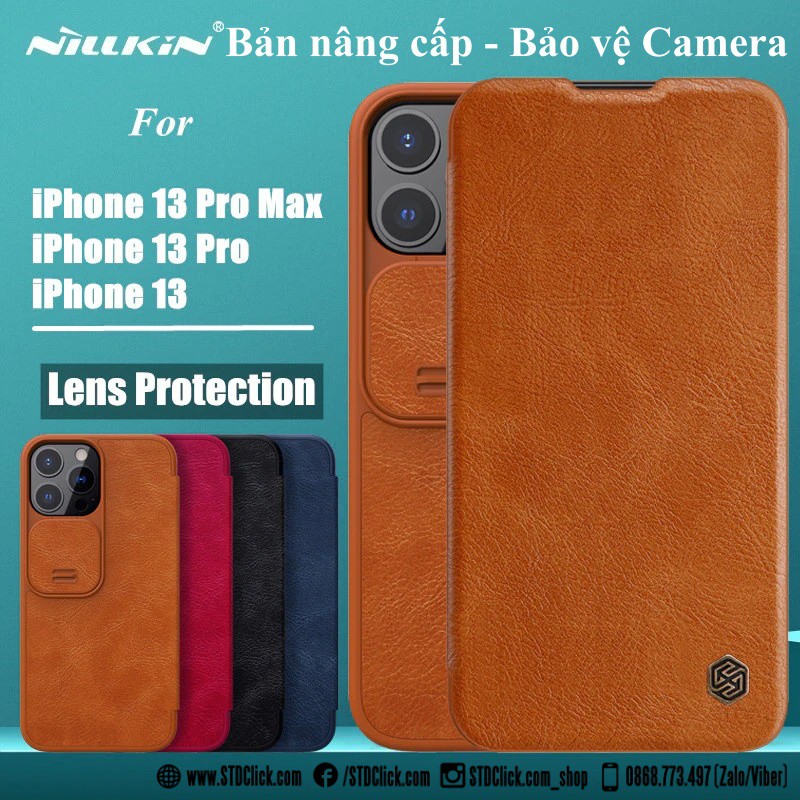 BAO DA IPHONE 13 PRO MAX - 13 PRO - 13 NILLKIN QIN BẢO VỆ CAMERA CHÍNH HÃNG - HÀNG CHUẨN