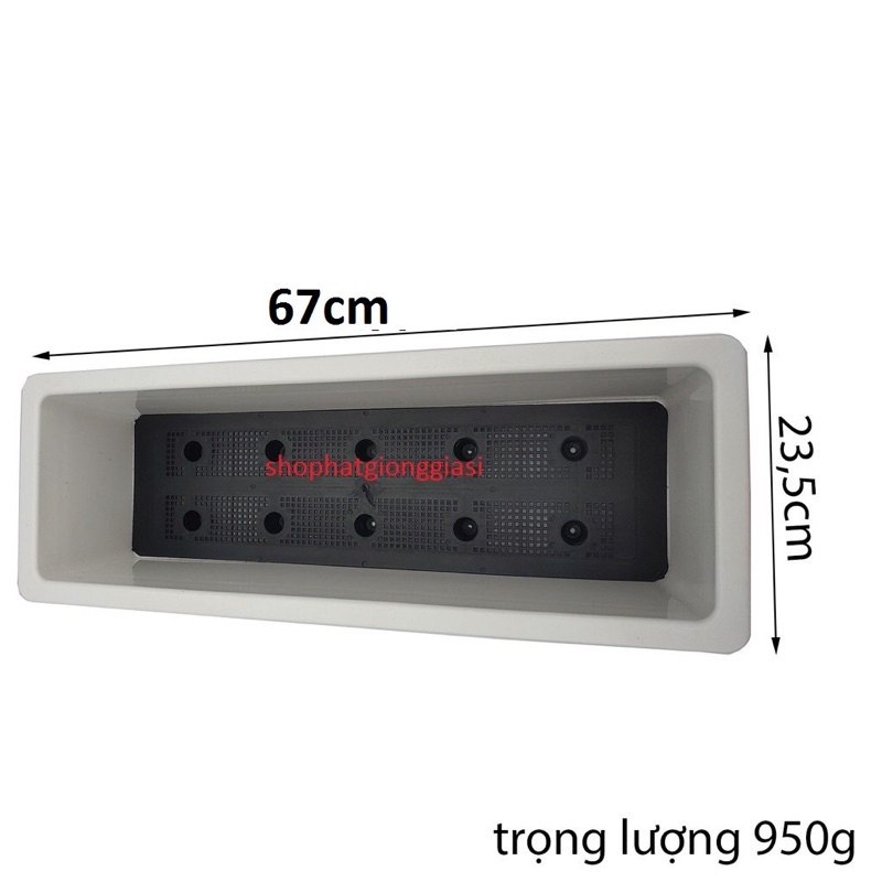 Chậu Nhựa Trồng Rau, Hoa/ Chậu Dài Thông Minh Size 67:24:20 cm / 1kg Đất Sạch Trồng Cây Siêu Dưỡng