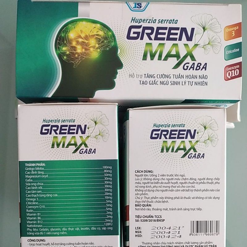 Green Max Gaba hộp 60 viên ( Ginkgo biloba bổ não) | Thế Giới Skin Care